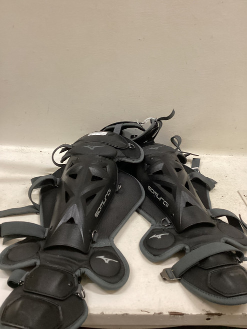 Vist Large View of Product Image Which is Used Mizuno SAMURAI Catchers Leg Guards Black Youth