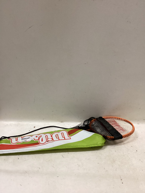 Vist Large View of Product Image Which is Used Wilson 2 PACK Adult Badminton Racquet Lime Green Unknown