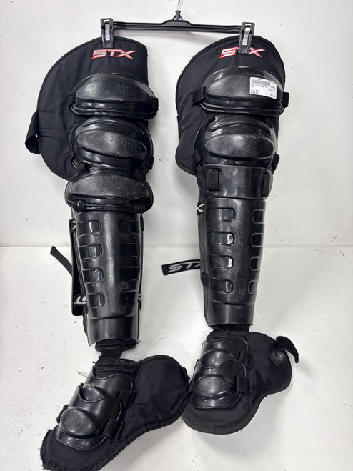 Vist Large View of Product Image Which is Used STX BLACK LAX Goalie Shin 15” Y Black MD