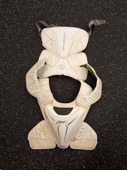 Vist Large View of Product Image Which is Used Maverik M5 Lacrosse Shoulder Pads White MD