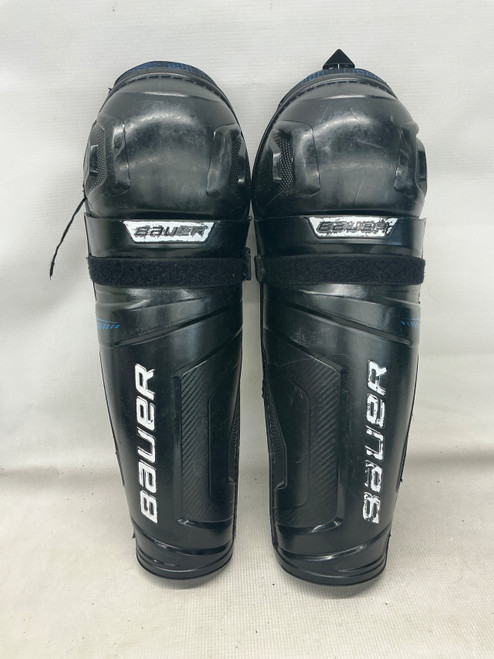 Vist Large View of Product Image Which is Used Bauer X Senior Shin Guards Black 15"