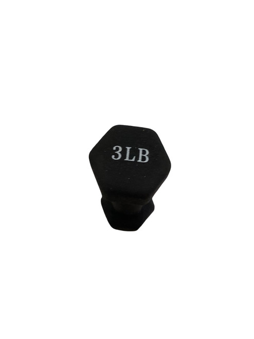 Vist Large View of Product Image Which is Used RUBBER DUMBELL BLACK 3LB Hex Dumbbell (Each) Black 3 lb