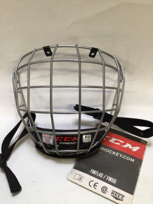 Vist Large View of Product Image Which is Used CCM Hockey Wire Mask Grey MD