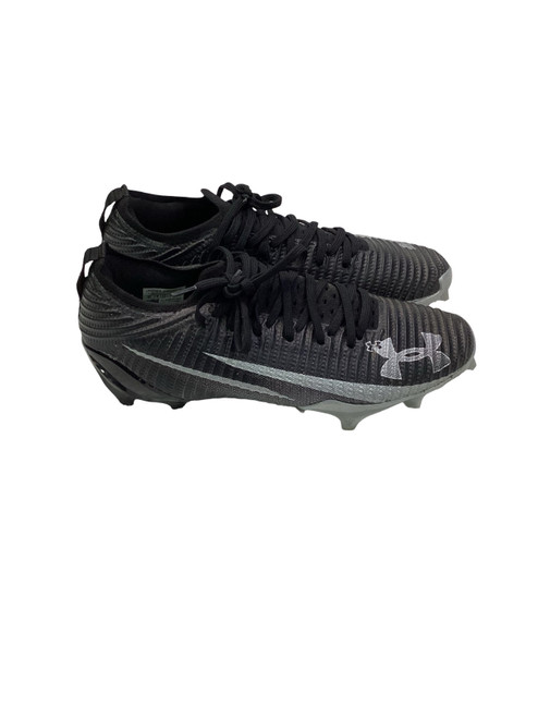 Vist Large View of Product Image Which is Used Under Armour BLUR PRO Adult FB Cleats Black And Silver Senior 10