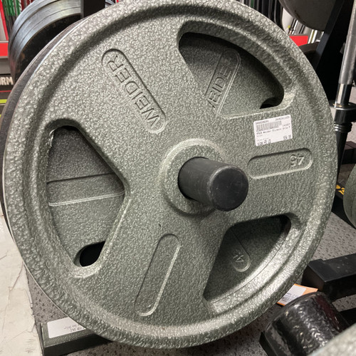 Vist Large View of Product Image Which is Used Weider Olympic Plate Silver 45 lb
