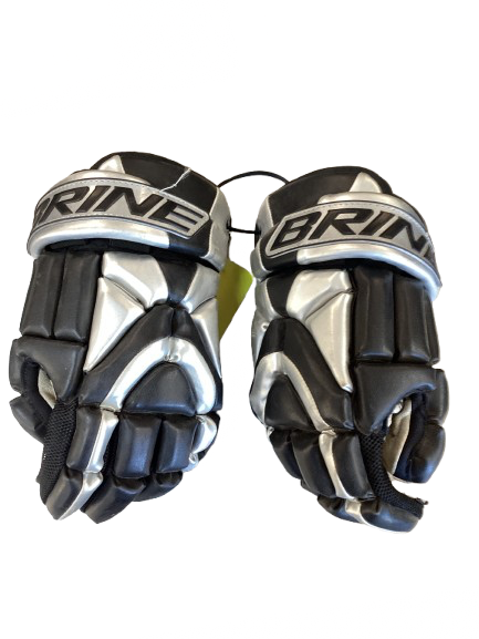 Vist Large View of Product Image Which is Used Warrior MAC DADDY Lacrosse Gloves Mens Black And Gold 12"