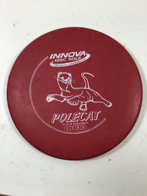Vist Large View of Product Image Which is Used Innova DX POLECAT Disc Golf Putter Red 165g
