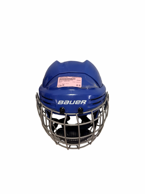 Vist Large View of Product Image Which is Used Bauer BHH2100 Hockey Helmet Cage Combo Royal Blue SM / HECC Certification expired Aug 2020