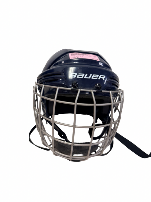 Vist Large View of Product Image Which is Used Bauer BHH2100 Hockey Helmet Cage Combo Navy Blue SM HECC Certification expired March 2021