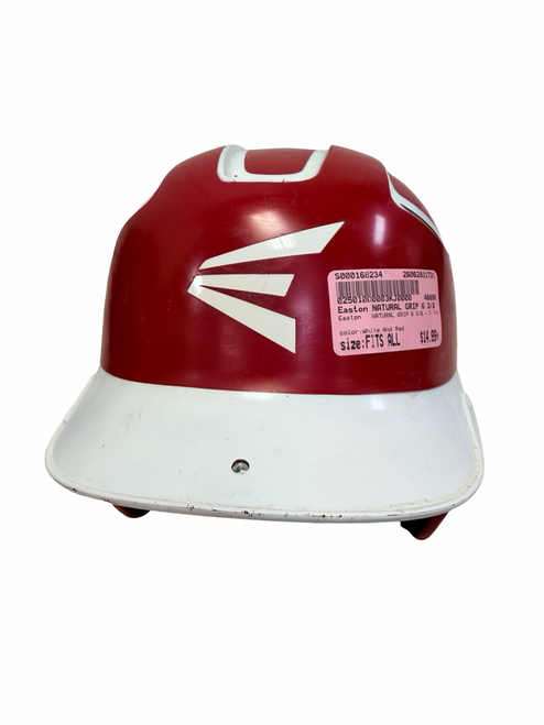 Vist Large View of Product Image Which is Used Easton NATURAL GRIP 2-Tone 6 3/8 - 7 1/8 Jr Batting Helmet White And Red
