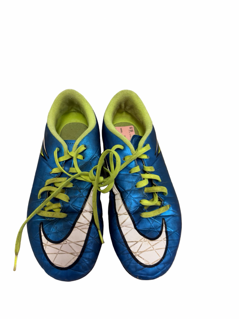 Vist Large View of Product Image Which is Used Nike Hypervenom Phelon II Neymar 744943-400 Soccer Cleats Neon Green And Royal Blue Junior 05.5