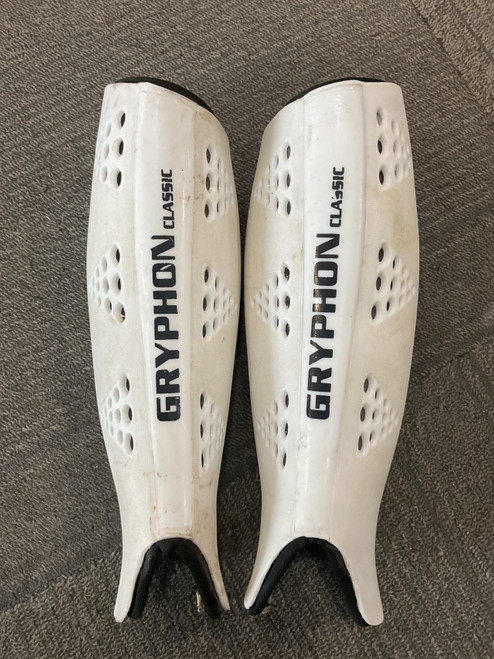 Vist Large View of Product Image Which is Used GRYPHON CLASSIC SHIN GUARDS FH Shin Guards White 11"