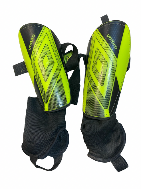 Vist Large View of Product Image Which is Used Umbro Soccer Shin Guards Adult Yellow SM