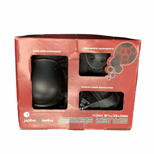 Vist Large View of Product Image Which is Used Triple Eight Inline Protective Set Black LG