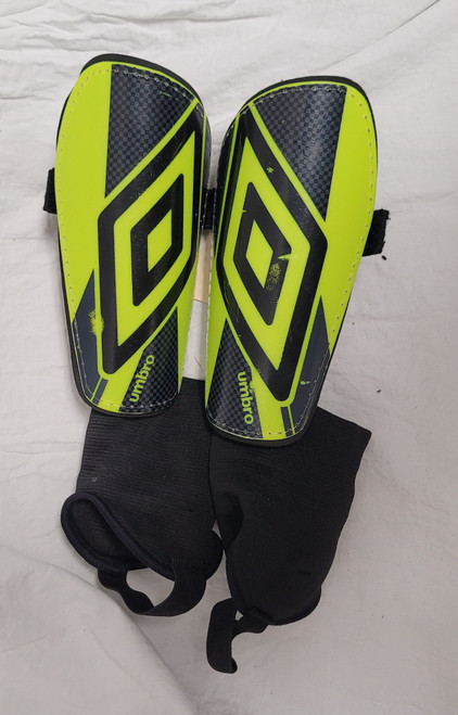 Vist Large View of Product Image Which is Used Umbro Soccer Shin Guards Junior Green LG