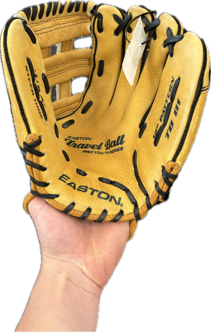 Vist Large View of Product Image Which is Used Easton TRAVEL BALL BB/SB Glove RH Throw Tan 12"