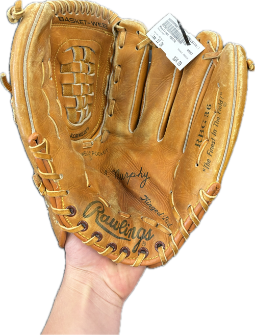 Vist Large View of Product Image Which is Used Rawlings RBG36 BB/SB Glove RH Throw Brown 15"