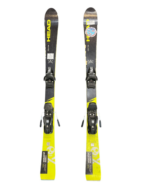 Vist Large View of Product Image Which is Used Head WORLD CUP REBELS 120CM Boys DH Ski/Binding Black And Yellow 120 cm