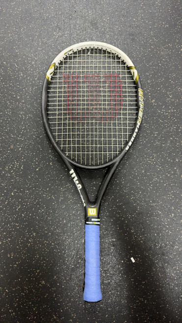 Vist Large View of Product Image Which is Used Wilson HYPER HAMMER 5.3 Adult Tennis Racquet Black 4 1/2"