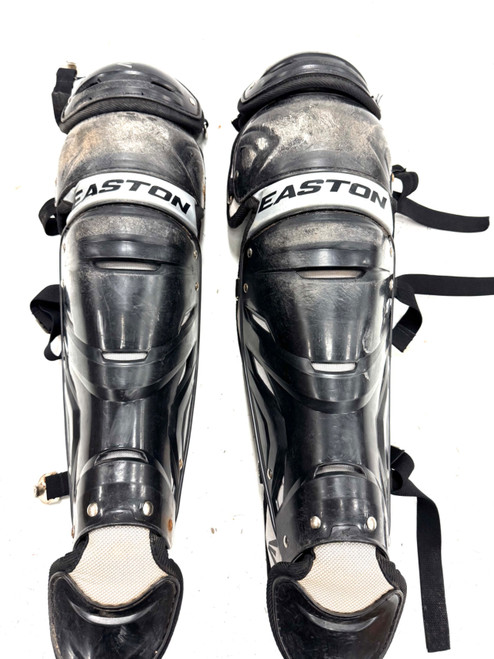 Vist Large View of Product Image Which is Used Easton ADULT Catchers Leg Guards Black Adult