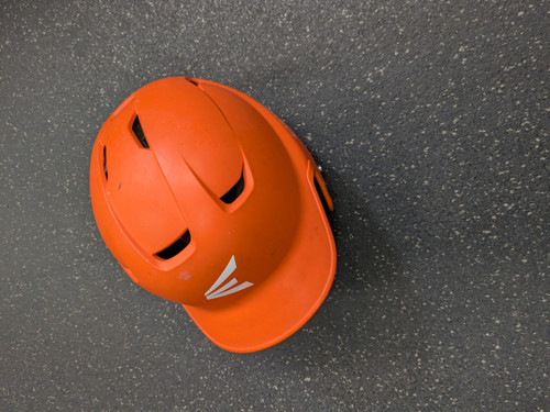 Vist Large View of Product Image Which is Used Easton HELMET Batting Helmet No Mask Orange One Size