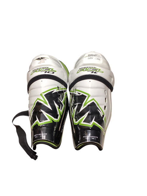 Vist Large View of Product Image Which is Used Mission FUEL 70 Senior Shin Guards White 15"