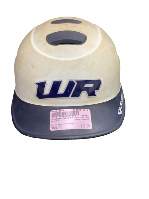 Vist Large View of Product Image Which is Used BoomBah BBH2-SR Batting Helmet No Mask Navy And White M/L
