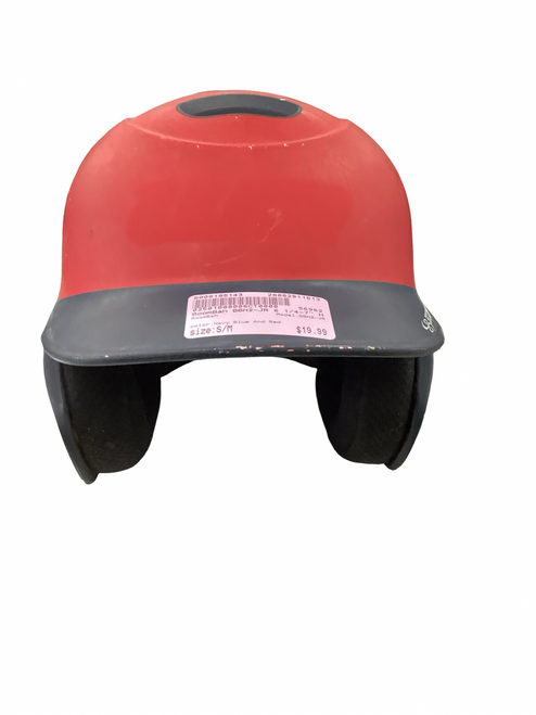 Vist Large View of Product Image Which is Used BoomBah BBH2-JR Batting Helmet No Mask Navy Blue And Red S/M