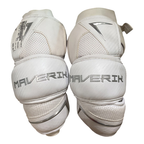 Vist Large View of Product Image Which is Used Maverik ARM PADS Lacrosse Arm Pads/Guards White MD