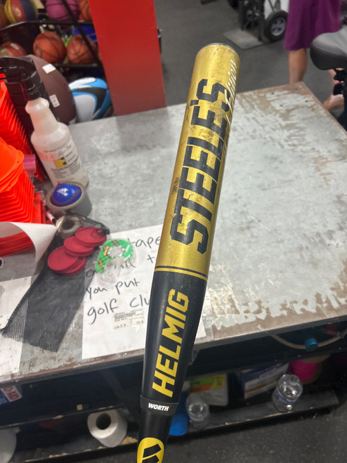 Vist Large View of Product Image Which is Used Worth HELMIG STEELES HAWK EDITION BB/SB Slowpitch Bat 34"