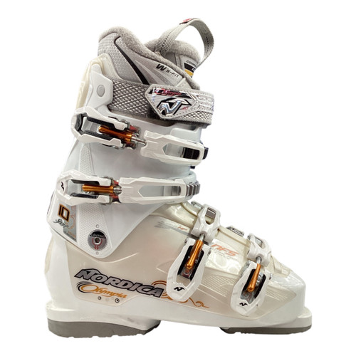 Vist Large View of Product Image Which is Used Nordica OLYMPIA 10 Womens DH Ski Boot White 250 MP - M07 - W08