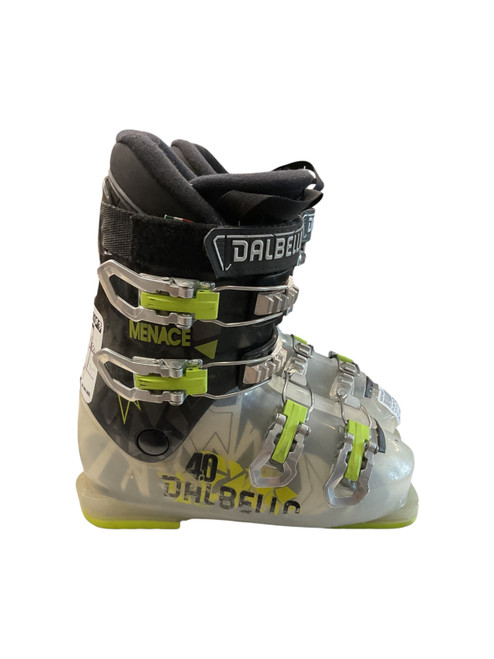 Vist Large View of Product Image Which is Used Dalbello MENACE 4.0 SZ 21.5 Boys DH Ski Boot Black And Yellow 215 MP - J03