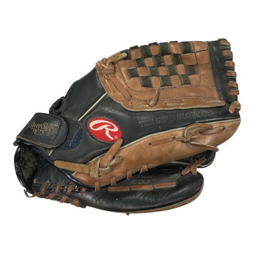 Vist Large View of Product Image Which is Used Rawlings HW12BB BB/SB Glove RH Throw Black 12"