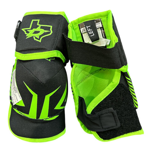 Vist Large View of Product Image Which is Used DALLAS STARS JR LG EP Junior Elbow Pads Black And Neon Green LG