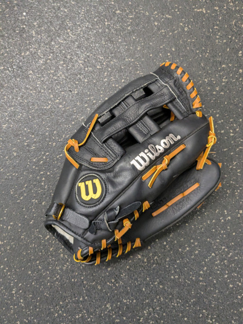 Vist Large View of Product Image Which is Used Wilson A2916 BB/SB Glove RH Throw Black 13"
