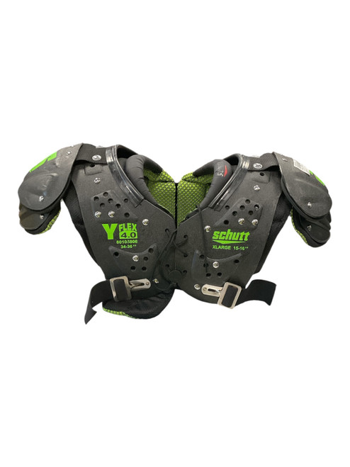 Vist Large View of Product Image Which is Used Schutt Y FLEX FB Shoulder Pads Black XL