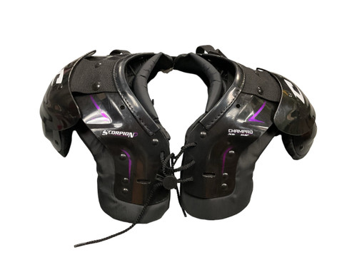 Vist Large View of Product Image Which is Used Champro SCORPION FB Shoulder Pads Black XS