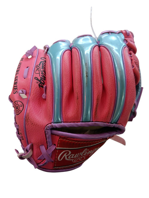 Vist Large View of Product Image Which is Used Rawlings MARK OF A PRO BB/SB Glove T-ball Pink 9"