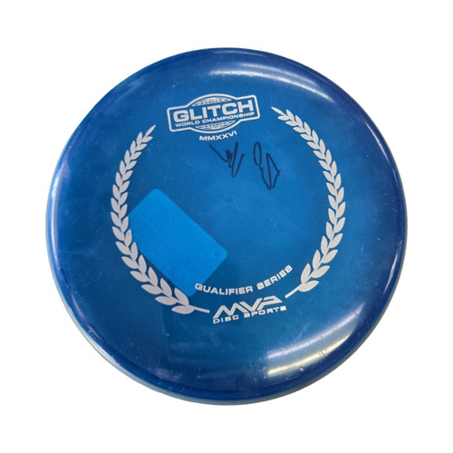 Vist Large View of Product Image Which is Used MVP GLITCH Disc Golf Putter Royal Blue