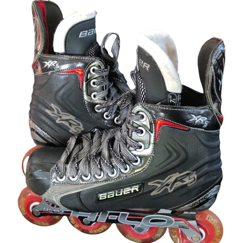 Vist Large View of Product Image Which is Used Bauer RX5 FIT EE Roller Hockey Skates Black Senior 7.5