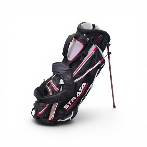 Vist Large View of Product Image Which is Used STRATA STAND BAG Golf Stand Bag Black And Red