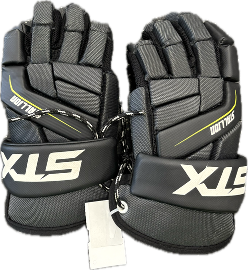 Vist Large View of Product Image Which is Used STX 200 Lacrosse Gloves Mens Black LG