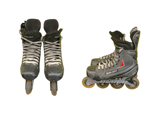 Vist Large View of Product Image Which is Used Bauer VAPOR RX ULTRA Junior Rec Fitness Skates Black Junior 03