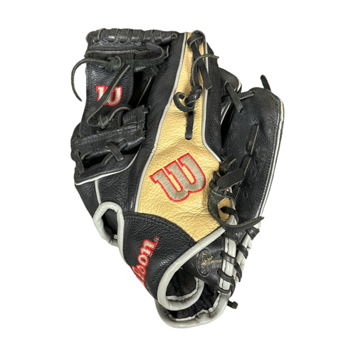 Vist Large View of Product Image Which is Used Wilson A500 A05RB23115 Baseball Glove Right Hand Throw Black 11 1/2"