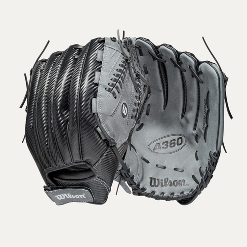 Vist Large View of Product Image Which is Wilson A360 Slowpitch Softball Glove, Black/Grey