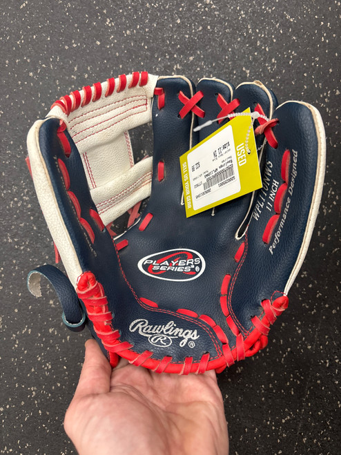 Vist Large View of Product Image Which is Used Rawlings WPL110NWS BB/SB Glove RH Throw Navy Blue 11"