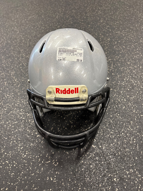 Vist Large View of Product Image Which is Used Riddell VICTOR HELMET YOUTH 2017 FB Helmet Silver XXS