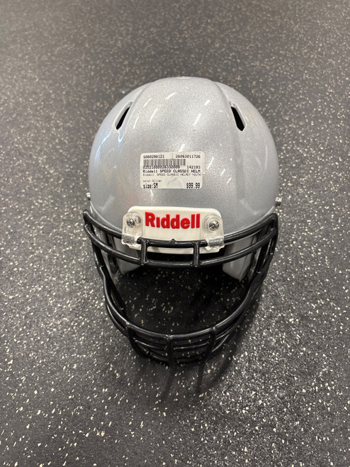 Vist Large View of Product Image Which is Used Riddell SPEED CLASSIC HELMET YOUTH FB Helmet Silver SM