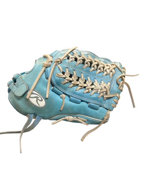Vist Large View of Product Image Which is Used Rawlings HOH 12.5 SB CAROLINA BLUE BB/SB Glove RH Throw Carolina Blue 12 1/2"