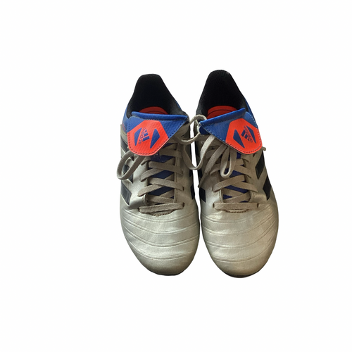 Vist Large View of Product Image Which is Used Adidas Soccer Cleats Silver Junior 02